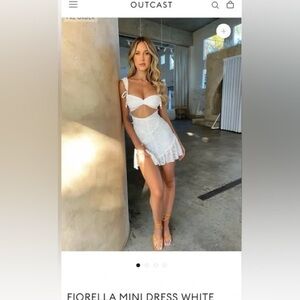 Outcast- Fiorella Mini Dress- White- Small- worn 1 time